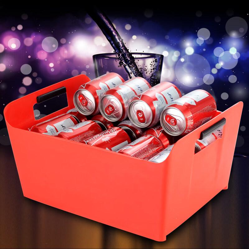 ZISIZ Extra Thick Rectangular Plastic Ice Bucket