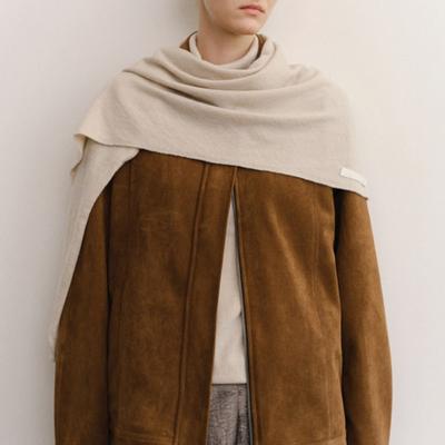 Ovbeige SOFT CASH WOOL KNIT SHAWL_NUDE BEIGE