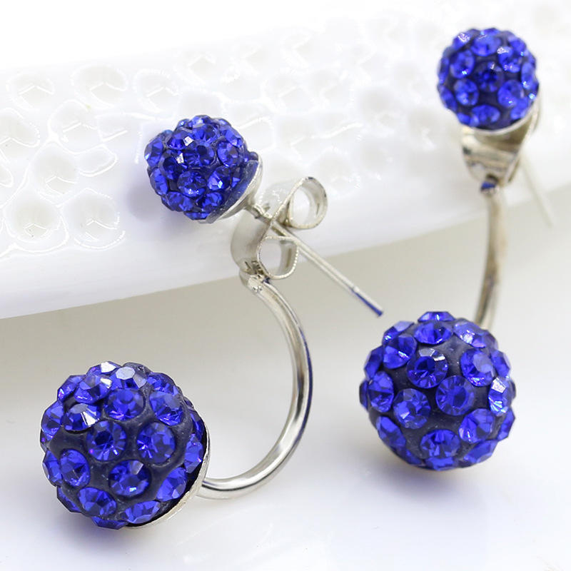 Fashion Crystal Ball Stud Earrings Earrings Hypoallergenic Shamboo Ball Fashion Earrings KTY