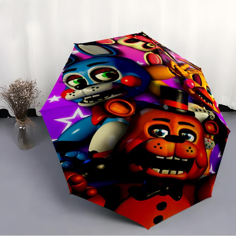 1pc Freddy bear2 Umbrella, Sun Protection, And UV Shielding. It Has Eight Sturdy Ribs for Outdoor Use And Perfect Gift