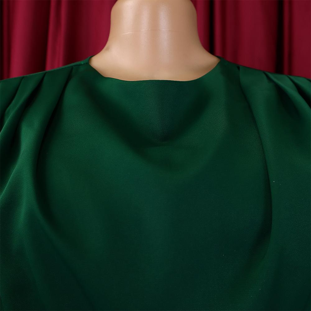 YYFS Women's Fashion Spring Fall Solid Color Print Long Sleeve O-Neck High Waist Casual Dresses