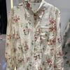European Retro Floral Shirt Women Spring New Design Niche Loose Slim Long-sleeved Blouses Shirts