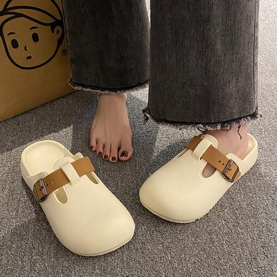 Летние повседневные тапочки на плоской подошве Smile Pop, сандалии с застежкой-кнопкой из ЭВА, женские туфли, подходящие для женщин с широкими стопами