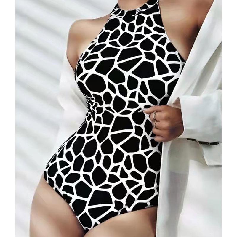 Ri Shang 2022 Women's Long Sleeve Sexy Sporty Split Swimsuit with European & American Style Print