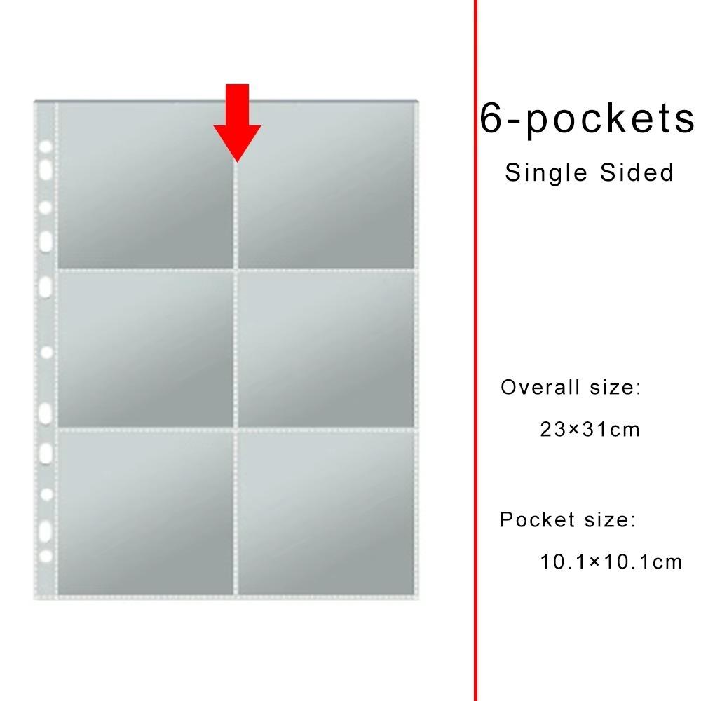 Binder Refill Clear Photo Album Pages A4 11-Hole Card Pages Multi-Pockets Inner Page