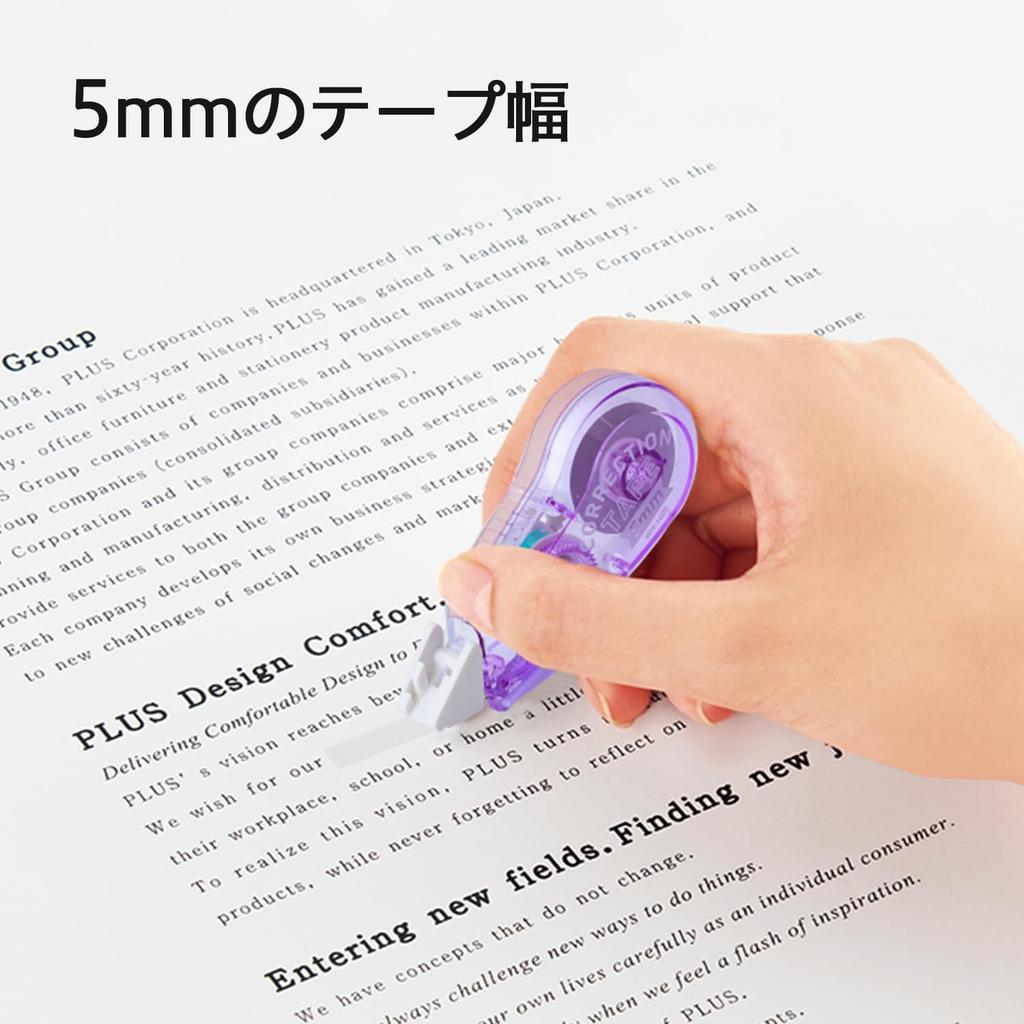 Plus Correction Tape Pastel Assortment Pink Blue Disposable Type 5mm x 8m 3-Color 10-Pack WH-1605 50-599x10
