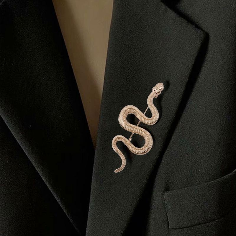 Винтажная Брошь Змея Застежка для Плаща Шарфа Шали Булавка Брошь Кольцевидная Брошь для Костюма Аксессуар Золото Серебро