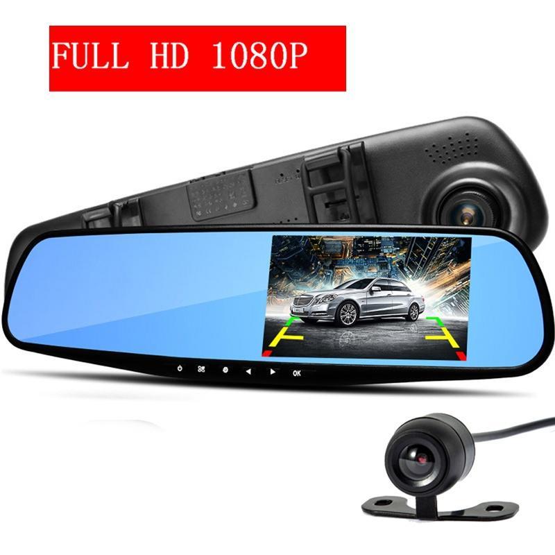 4,3-дюймовый 1080P HD двойной объектив G-сенсор 170 зеркало заднего вида автомобильный видеорегистратор камера рекордер