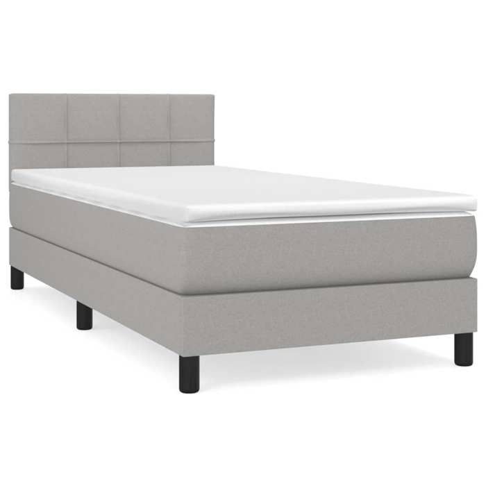 Maison Exclusive - Sommier à lattes de lit et matelas Gris clair 90x190 cm Tissu
