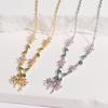 Dazzling Zircon Butterfly Necklace For Women alloy Chain Pendant Necklaces Fashion Jewelry Gifts