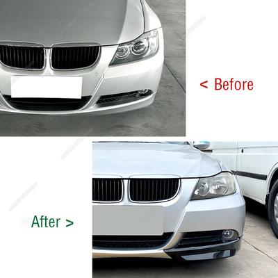 Передний сплиттер-диффузор бампера, комплект обвеса, спойлер для BMW 3 серии 318i 320i 330i E90 E91 Дорестайлинг 2005-2008 ABS Черный