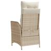 3 Piece Bistro Set with Cushions Beige Poly Rattan
