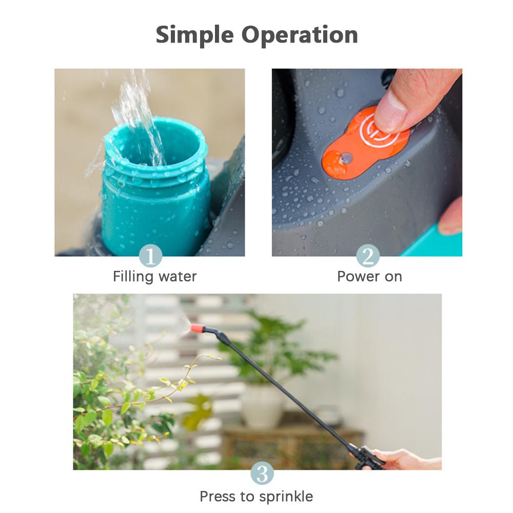 Электрический опрыскиватель 5л, садовый опрыскиватель, насос-опрыскиватель с перезаряжаемой батареей 2200 мАч, завод Mister USB