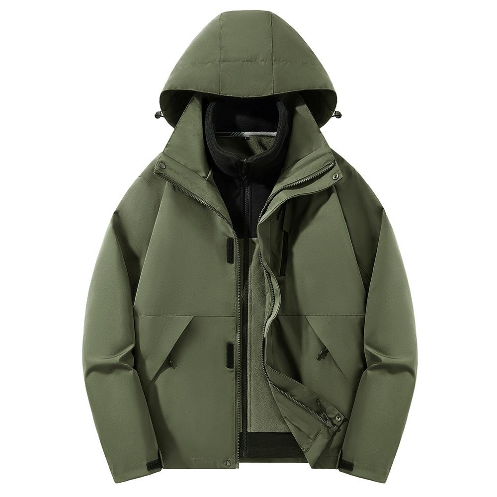 Large Size Three-in-one Jacket, Men's Jacket, Windproof Jacket, Large Size Detachable Jacket