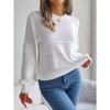 Женский осенне-зимний повседневный однотонный вязаный свитер с длинным рукавом
