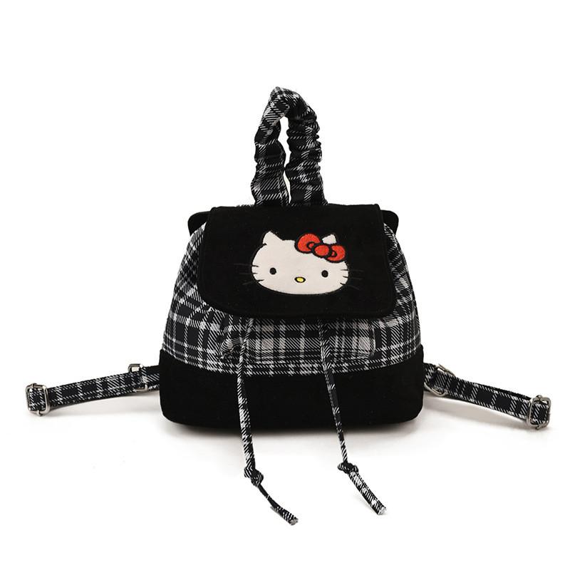 Hello Kitty Retro Pu Double Shoulder Backpack For Daily Commute And Travel