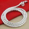 925 Sterling Silver 5mm Snake Chain Necklace Woman Man Fashion Simple 20 Inches Chain Jewelry