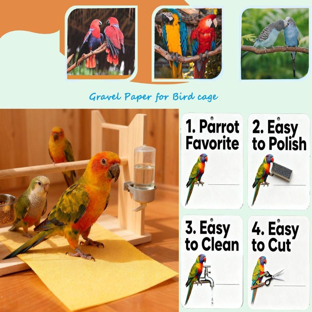 5PCS Abrasive Surface Pet Bird Sandpaper Sheets Quartz Sand Parrot Cage Liner For Cockatiels