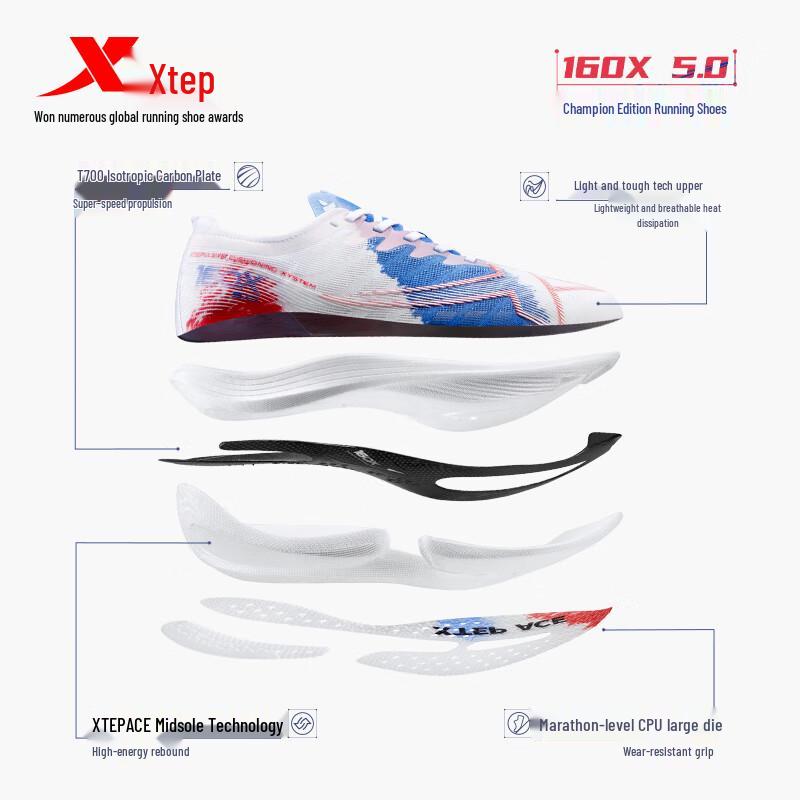 Xtep Женские Марафонские Беговые Кроссовки с Карбоновой Пластиной Racing 160X5.0