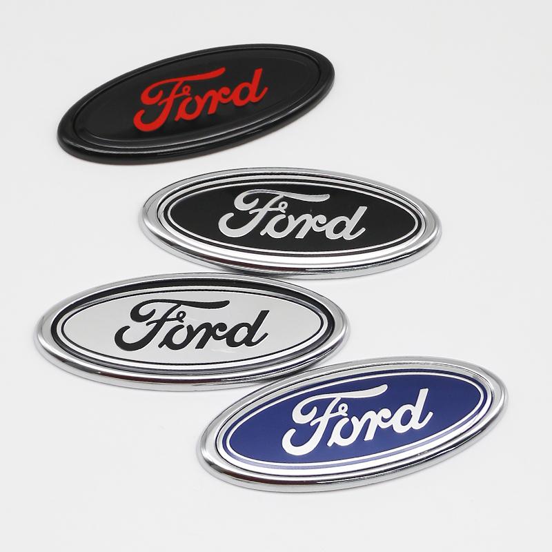 NGGU1 11.5cm ABS Car Front Rear Trunk Badge Emblem Replacement For Ford Focus Mondeo Edge Ecosport Ranger Fiesta Fusion Kuga Tuning