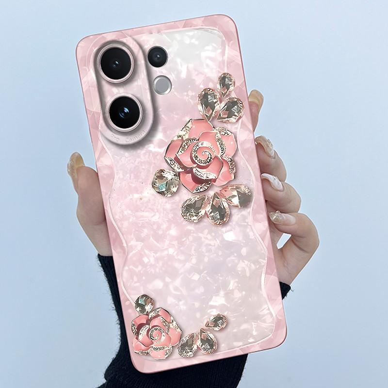 Чехол для телефона Vivo V60 V2511 Чехол Модный Простота Цветы Мягкий Жидкий Силикон Оболочка Для Vivo V 60 VivoV60 5G 2025 Fundas