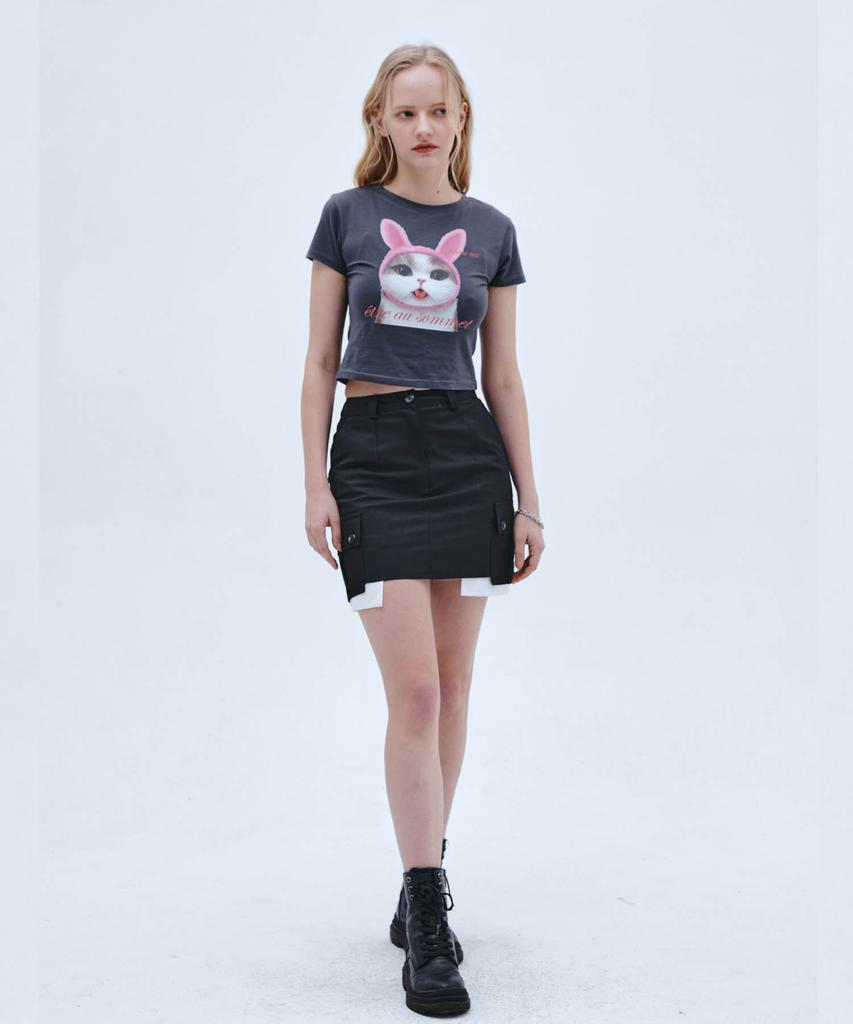 Etosome Cargo Pocket Skirt (Black)