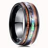 Fashion 8mm Silver Color Brushed Men 'S Stainless Steel Ring Colorful Abalone Shell Inlay Men 'S Ring Wedding Band Jewelry Gifts