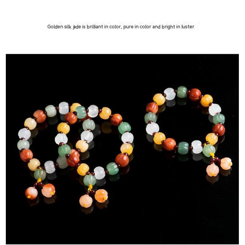 Синьцзянский натуральный золотой шелковый нефритовый красочный оригинальный индивидуальный антикварный женский браслет из нефрита с сертификатом осмотра и подарочной коробкой