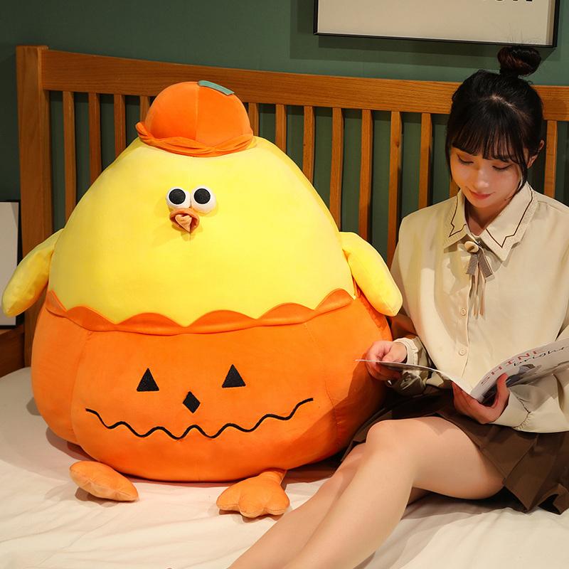Новые забавные плюшевые животные в виде цыпленка-тыквы, куклы, подушки, мягкие игрушки, детские подушки для спины, для девочек и мальчиков, для подарков на Рождество и Хэллоуин, декор