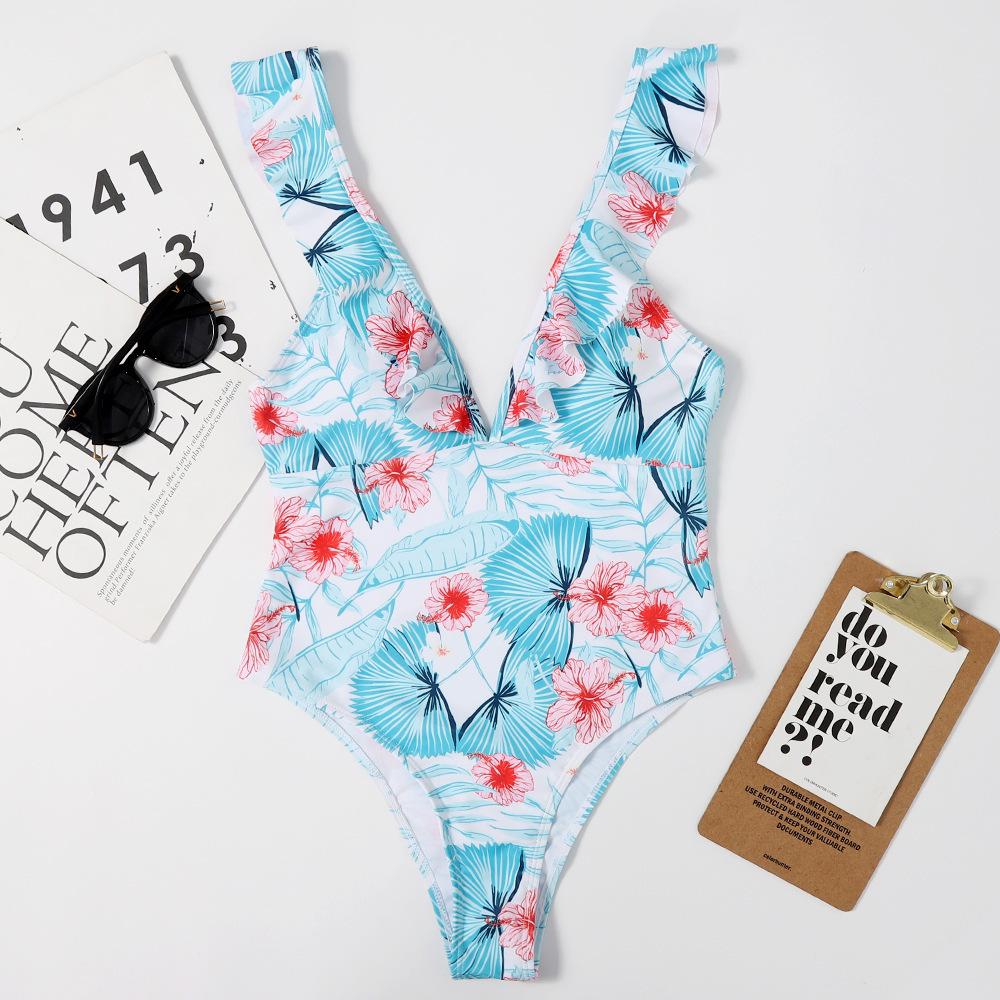 Цельный купальник разноцветный принт фламинго купальник бикини пляжная одежда мода