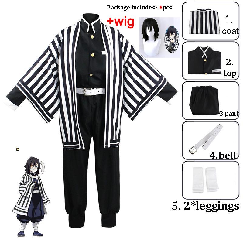 Obanai Iguro Snake Cosplay Anime Demon Slayer Kimetsu No Yaiba Obanai Iguro Cosplay Kimono Pant Top Kisatsutai Uniforms Halloween Costume Set