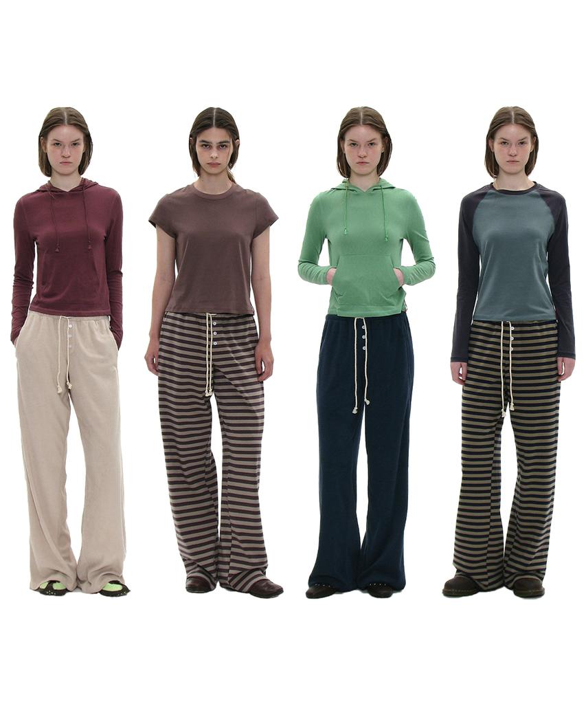 PARTIMENTO WOMEN Pwc Button Wide Leg Jersey Pants_8 Colors