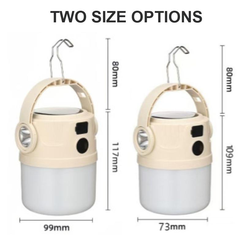 Solar Camping Light LED Rechargeable Hiking Lamp Waterproof Outdoor Flashlight Gear for Fishing Backpacking Tent Atmosphere Lamp