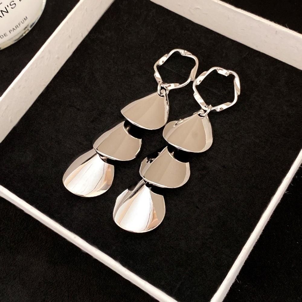 Iron Circular Tassel Earrings Gift Accessories Personalized Metal Drop Earrings Round Temperament Ear Pendant Streetwear