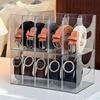 Acrylic Belt Storage Box Multiple Compartments Transparent Design Multipurpose Belt Display Holder Tabletop Organizer