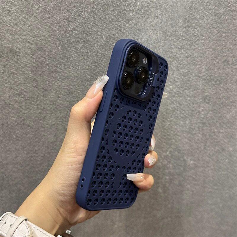 Чехол для iPhone 17 Pro Max: Сетчатый корпус для теплоотвода, Подставка для объектива, Магнитный, Ударопрочный чехол