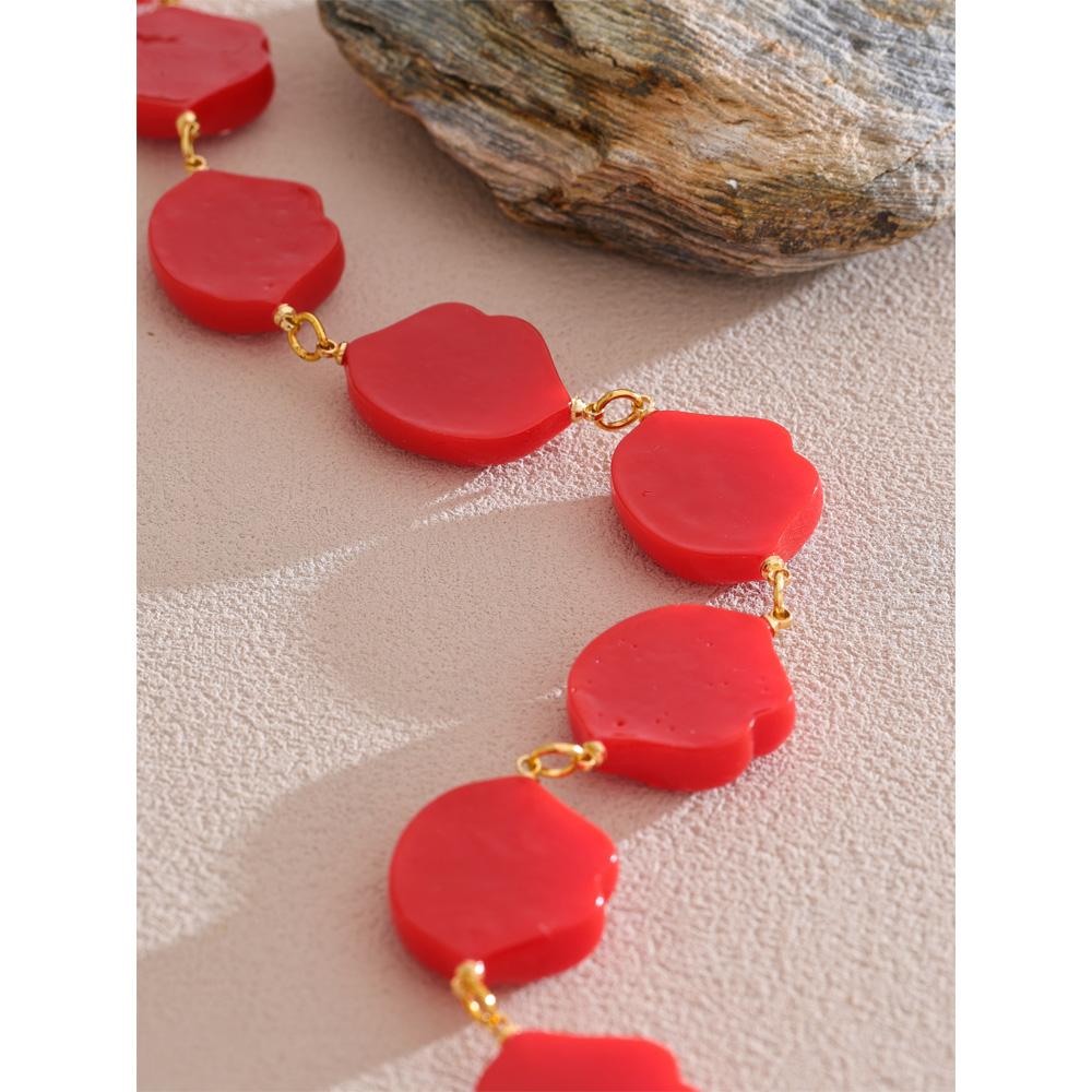 Eetit Креативное красное ожерелье-цепочка с губами из смолы 2025 для женщин, стильное уникальное очаровательное украшение из нержавеющей стали, новинки, подарок для вечеринки