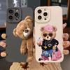 Милый Медведь Силиконовый Чехол для Телефона Для iPhone 17 16 15 14 13 12 11 Pro Max 17 Air 16E XS X XR 7 8 15 14 Plus Ударопрочный Мягкий Чехол
