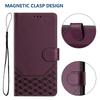Luxury Honeycomb Texture Phone Case Magnetic Flip Wallet Cover for Honor 90 Lite, 80, 70, 60SE, 20S, 20, 9X, 9