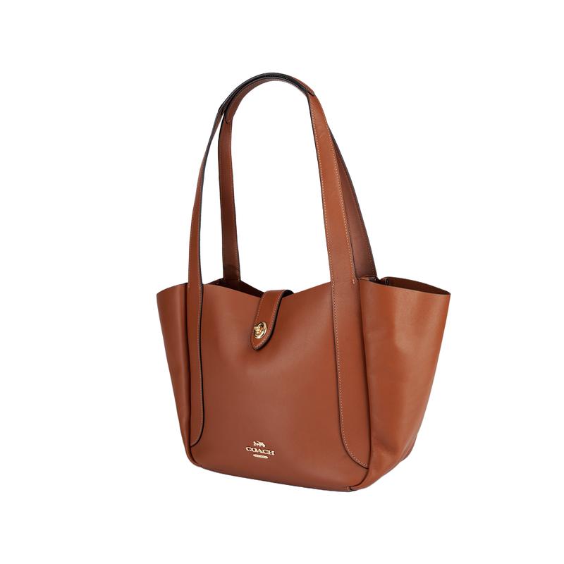 COACH Hadley 28 Turnlock Gold Metal Hardware Cow Leather Tote Bag Shopping Bag Shoulder Bag Large Women's Brown
