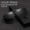 Men'S Fashionable Large Frame Myopia Sunglasses Retro Versatile High-Definition Comfortable Anti Glare Driving Glasses 0 To -4.0