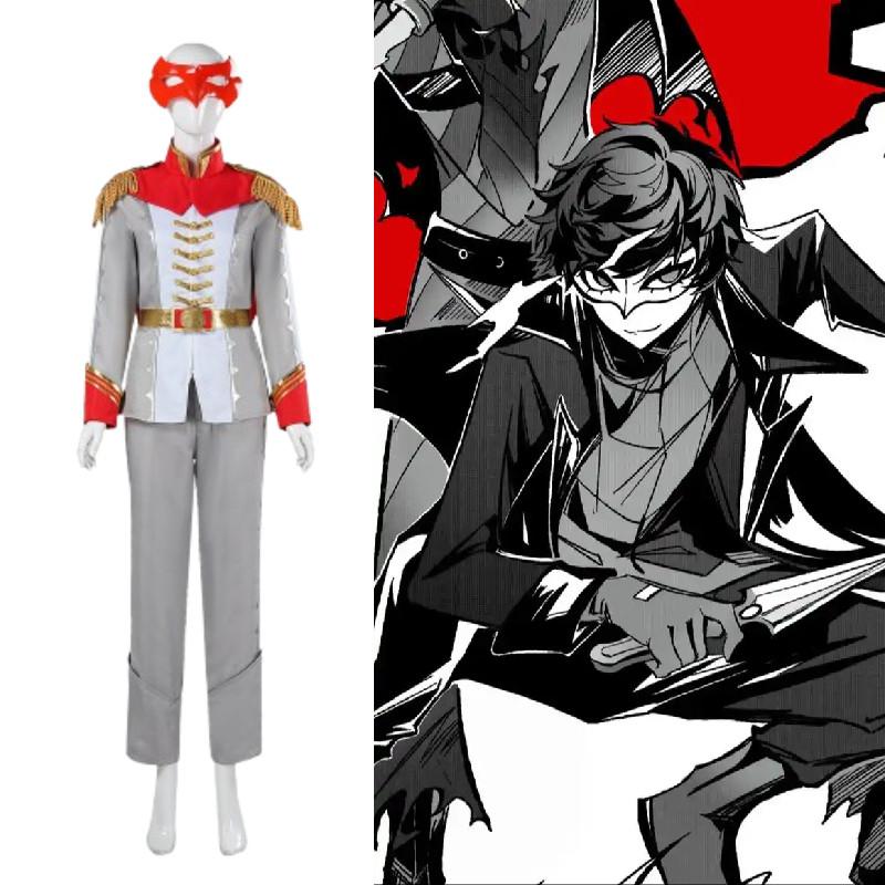 Костюм Акечи Горо на Хэллоуин из Persona 5 с маской и костюмом для косплей-мероприятий
