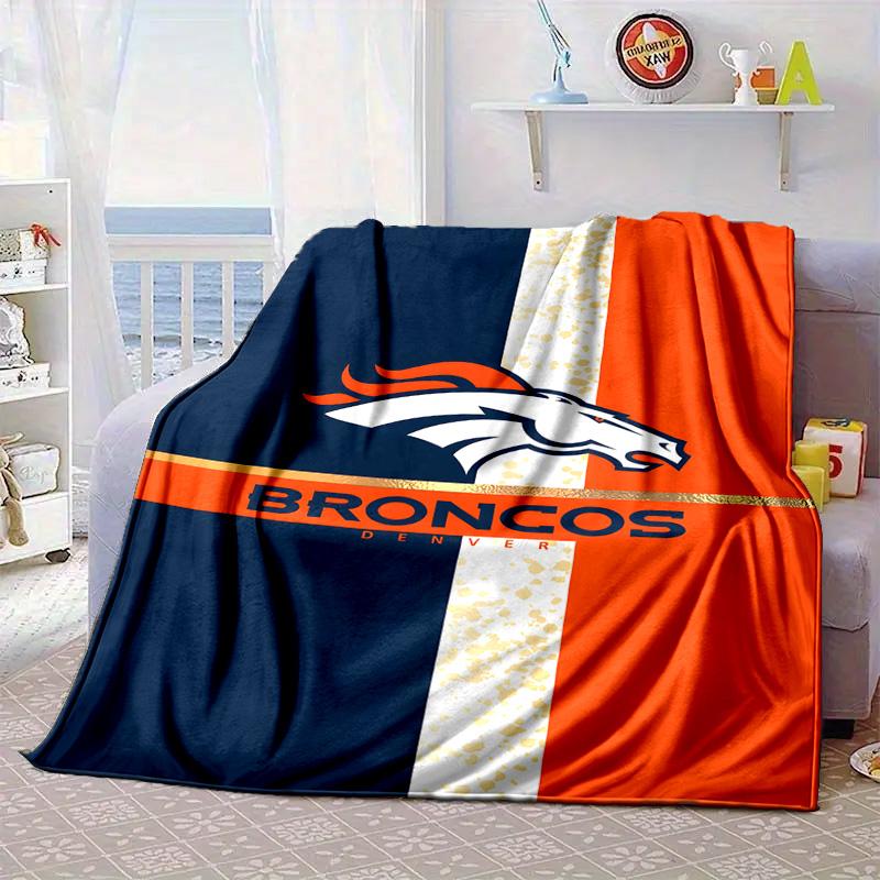 Denver Broncos Portable Blanket/Soft Blanket Bedding Blanket Suitable for Travel Camping Living Rooms Offices Sofas Fan Gifts