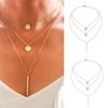 Bohemia Multi-layer Round Stick Pendant Women Necklace Choker Jewelry Charm