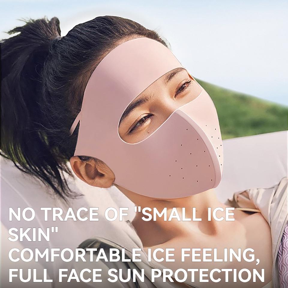 Gobygo Upf50+ New Summer Sun Mask Seamless Breathable Sunshade 3D Stereoscopic Ice Silk Mask Face Gini Outdoor Sports Cycling