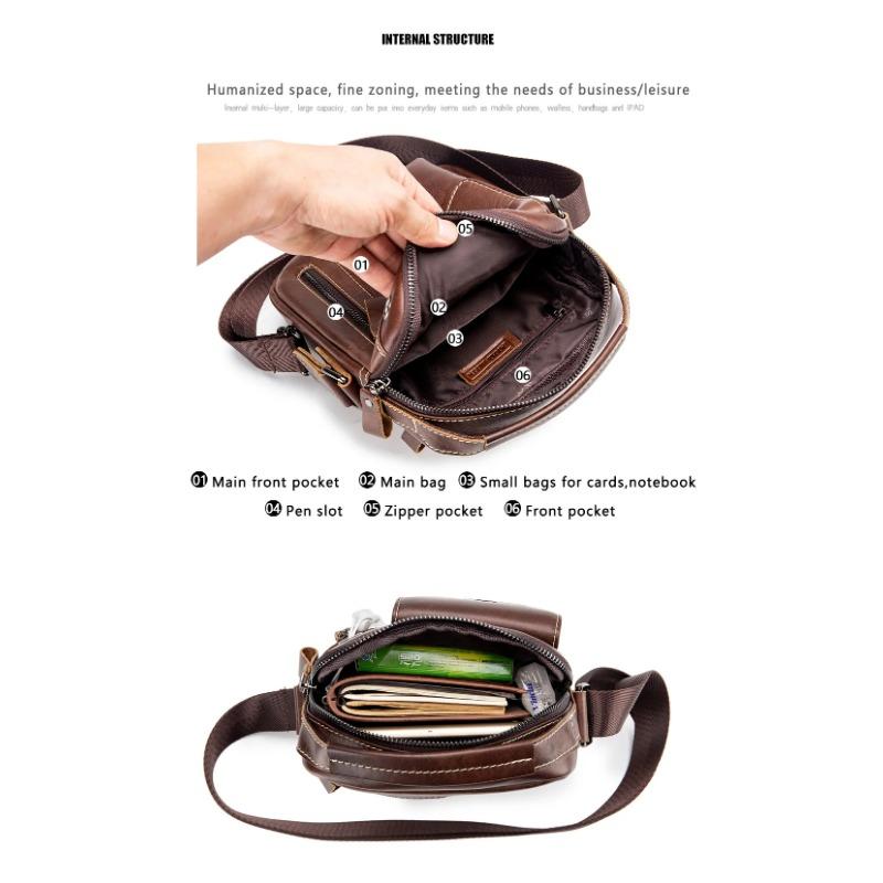 Сумка-мессенджер из натуральной коровьей кожи Мужская сумка Ручная сумка Нагрудная сумка через плечо Мужская сумка Tas Деловая Маленькая Мужская Bolsas Sac