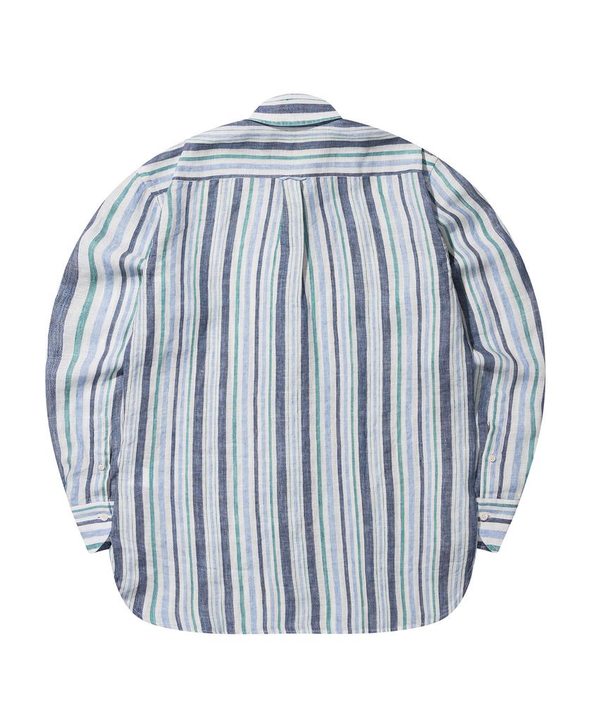 PRODESHIRT Мальтийская полосатая льняная рубашка (синий)