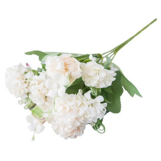 Artificial Flower Vivid Eye-catching Trendy Pretty Everlasting Ornamental Fake Hydrangea Flowers for Banquet