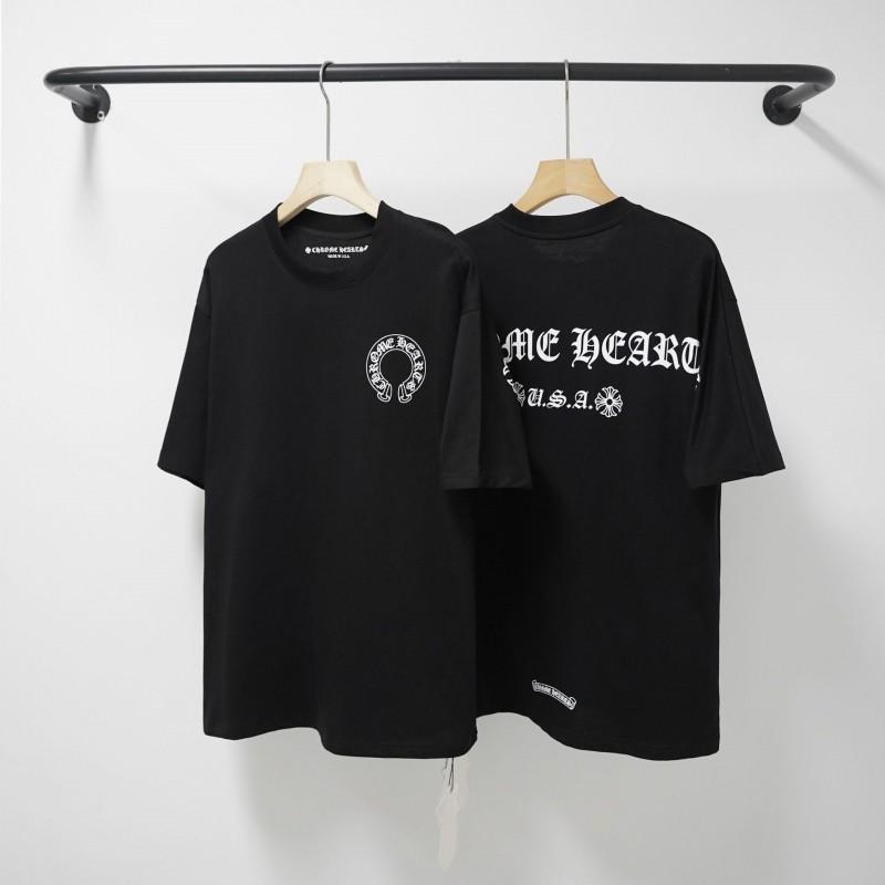 Unisex Cotton T-Shirt With Embroidered Cross Sanskrit Print Loose Fit Short Sleeve Tee