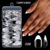 120Pcs False Nail Tips Short French Half Cover Artificial Acrylic Nails Clear